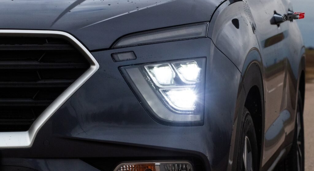 Car with LED headlights